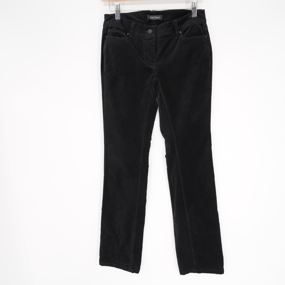 White House Black Market Womens Velvet Jeans Sz 00 Black Bootcut Western Glam